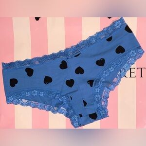 Vintage Victoria's Secret PINK lace hipster panty Y2K cotton pink panties hearts